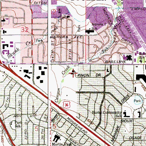 Topographic Map of Boulder Valley Assembly of God, CO