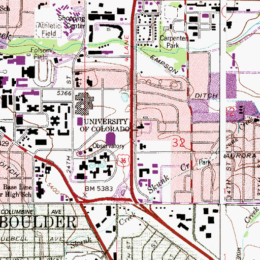 Topographic Map of First Christian Church, CO