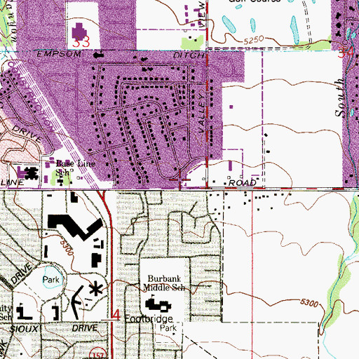 Topographic Map of Bethany Baptist Church, CO