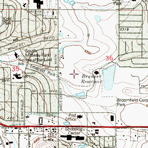 Topographic Map of Broomfield Police Department Headquarters, CO