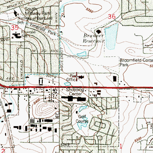 Topographic Map of Broomfield Post Office, CO