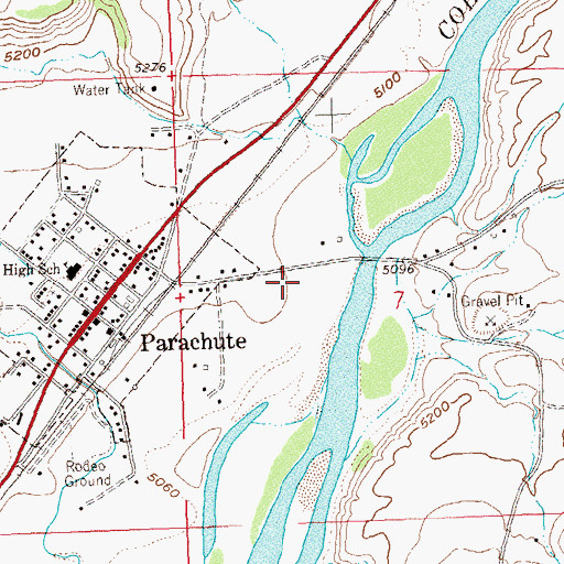 Topographic Map of Parachute Police Department, CO