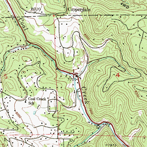 Topographic Map of Coal Creek Canyon Fire Department Station 1, CO