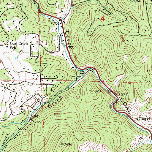 Topographic Map of First Baptist Church, CO