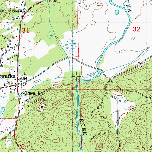 Topographic Map of Baxley Branch, AL