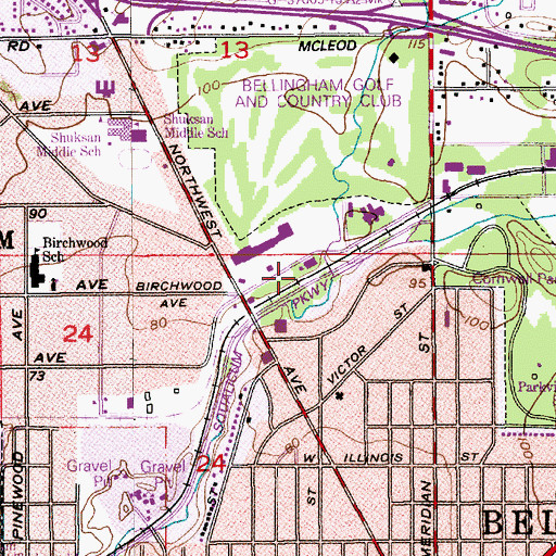 Topographic Map of Baker Creek, WA