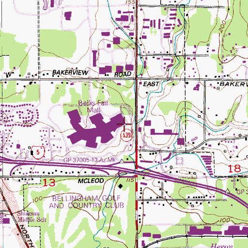 Topographic Map of Spring Creek, WA
