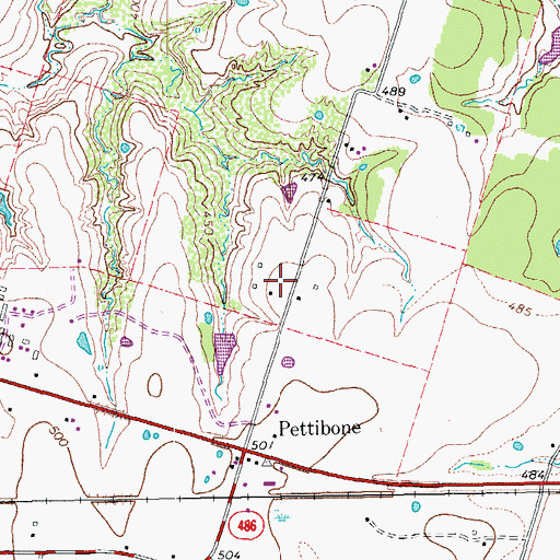 Topographic Map of Dansby Cemetery, TX