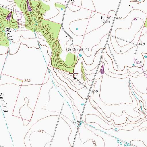 Topographic Map of Riverside Cemetery, TX