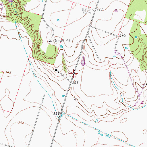 Topographic Map of Renshaw Cemetery, TX
