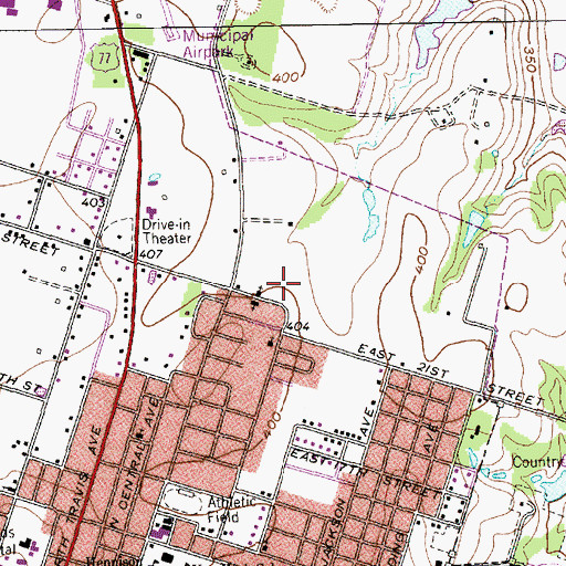 Topographic Map of Thatch Cemetery, TX