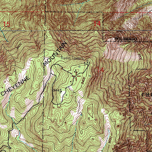 Topographic Map of KBZE-FM (Security), CO