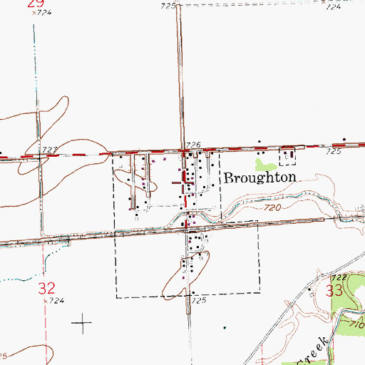 Topographic Map of Broughton Post Office (historical), OH