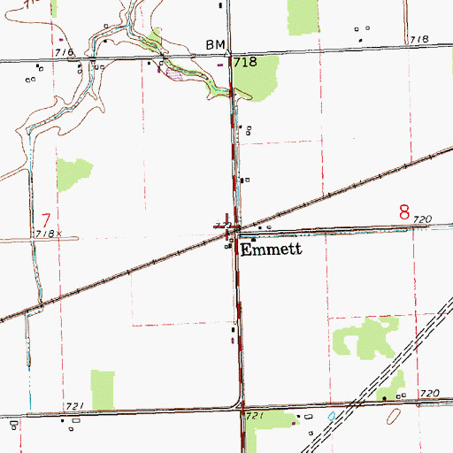 Topographic Map of Emmett Post Office (historical), OH