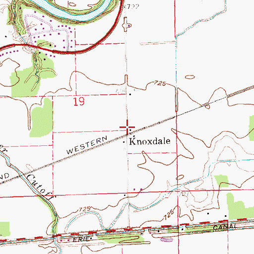 Topographic Map of Knoxdale Post Office (historical), OH