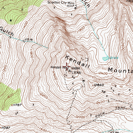 Topographic Map of KQZZ-FM (Silverton), CO