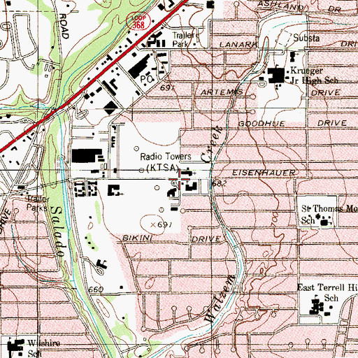 Topographic Map of Bethany United Methodist Church, TX