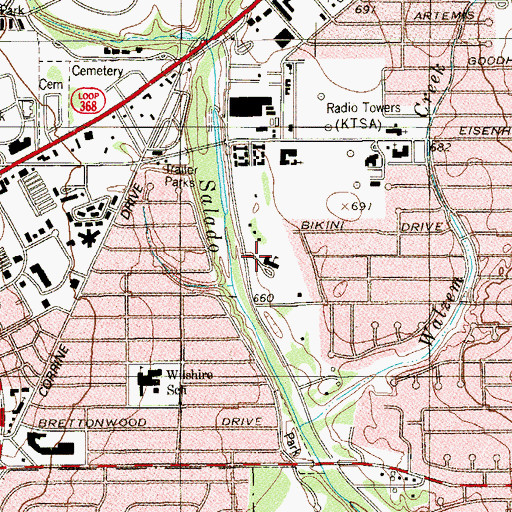 Topographic Map of Seventh Day Adventist Junior Academy, TX