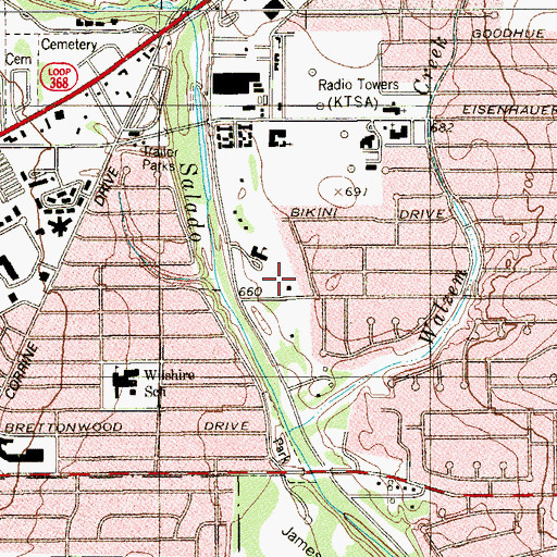 Topographic Map of Vietnamese Martyrs Catholic Center, TX