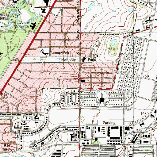 Topographic Map of El Manantral Baptist Church, TX