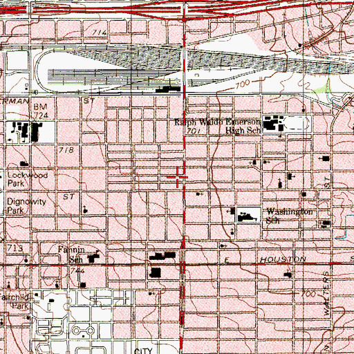 Topographic Map of Pleasant Grove Missionary Baptist Church, TX