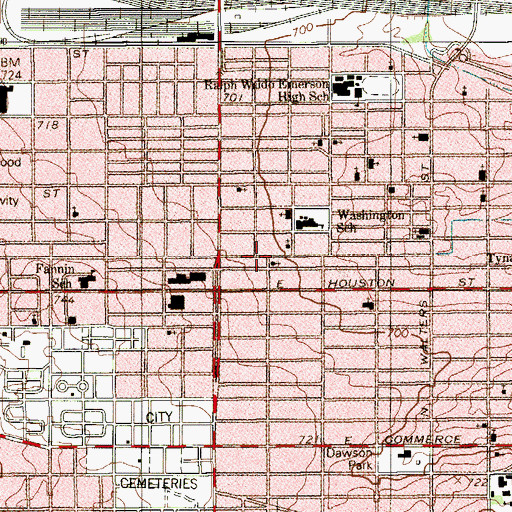Topographic Map of Hodges Chapel AME Church, TX