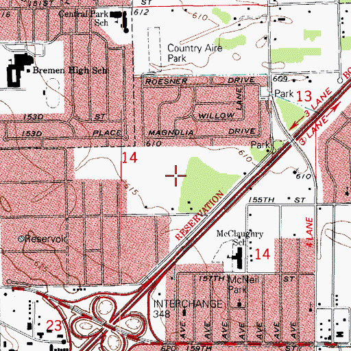 Topographic Map of Paintbrush Prairie Nature Preserve, IL