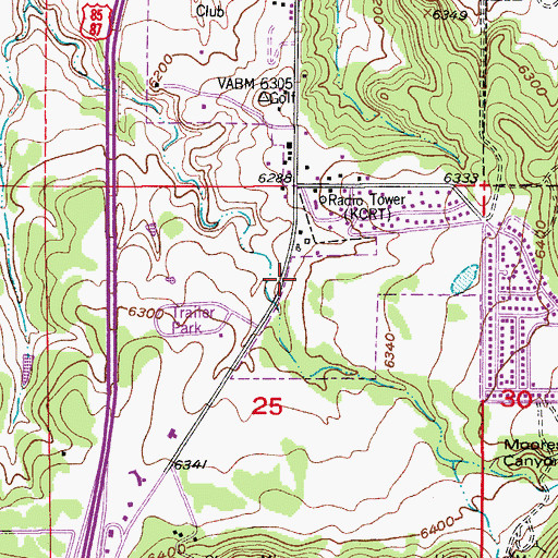 Topographic Map of KCRT-FM (Trinidad), CO