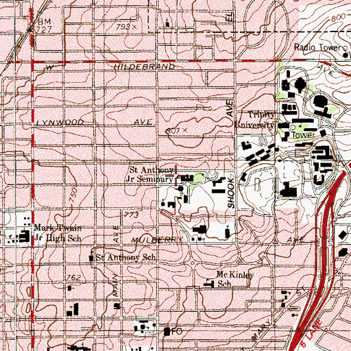 Topographic Map of Saint Anthony Chapel, TX