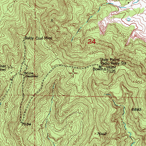 Topographic Map of KCRT-FM (Trinidad), CO