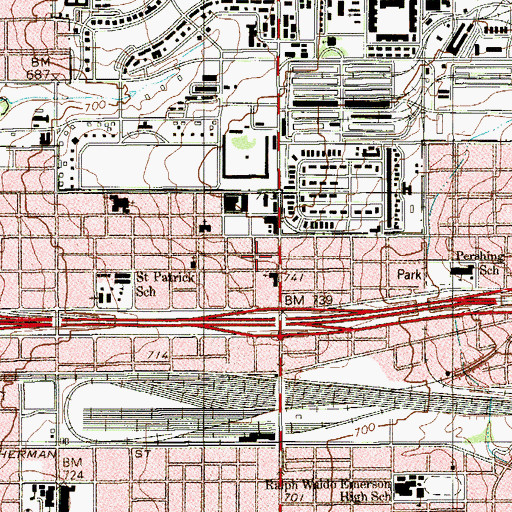 Topographic Map of San Antonio Fire Department Station 5, TX