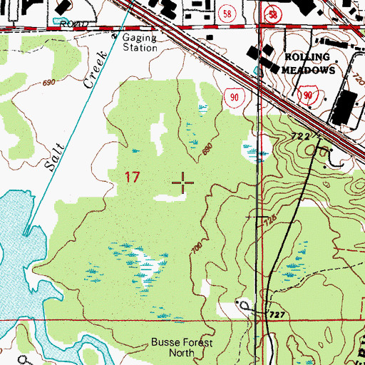 Topographic Map of Busse Forest Nature Preserve, IL