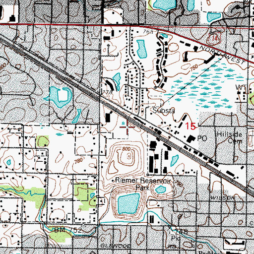 Topographic Map of Palatine Prairie Nature Preserve, IL