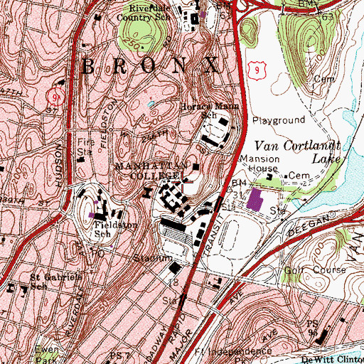 Topographic Map of Alumni Hall, NY