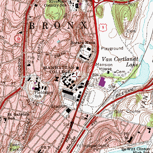 Topographic Map of Draddy Gymnasium, NY