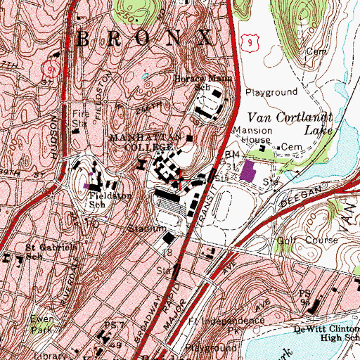 Topographic Map of Hayden Hall, NY