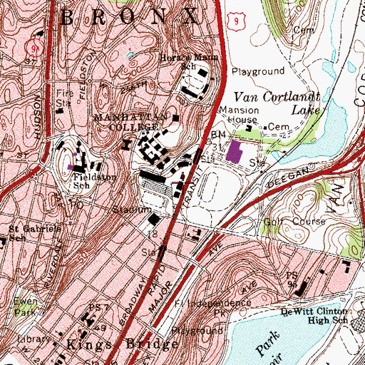 Topographic Map of Paulian Hall, NY