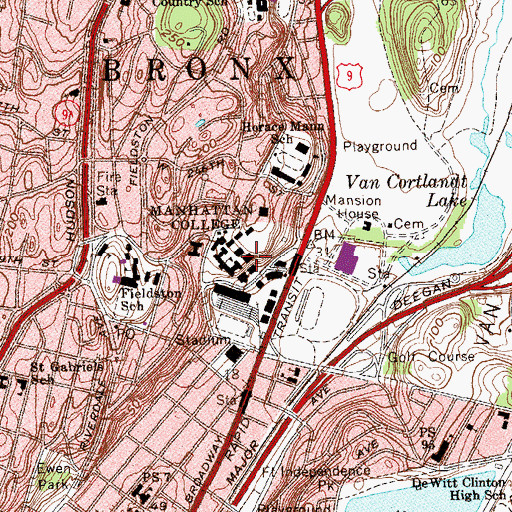 Topographic Map of Thomas Hall, NY