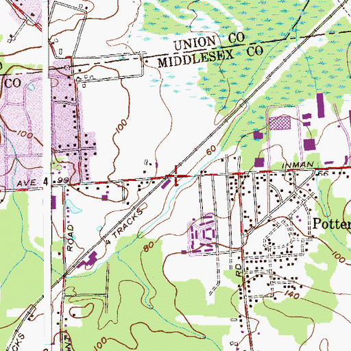 Topographic Map of Potter Station, NJ