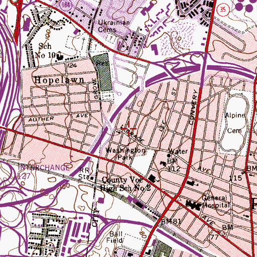 Topographic Map of Holy Spirit Catholic Church, NJ
