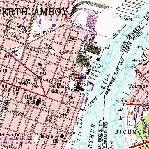 Topographic Map of Saint James African Methodist Episcopal Zion Church, NJ