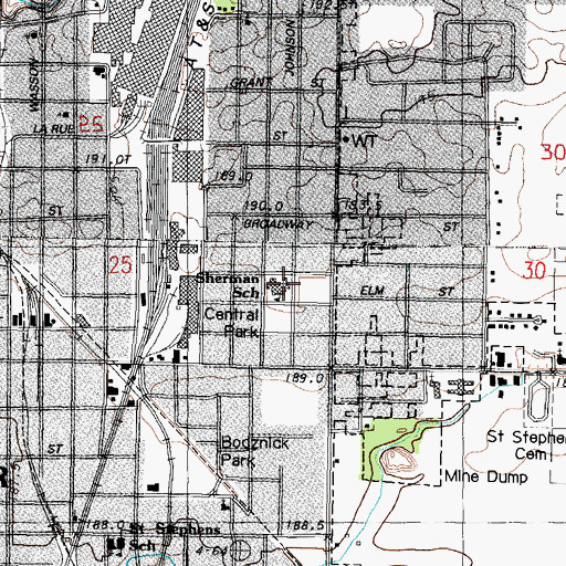 Topographic Map of Sherman Elementary School, IL