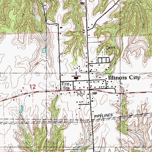 Topographic Map of Illinois City Elementary School, IL