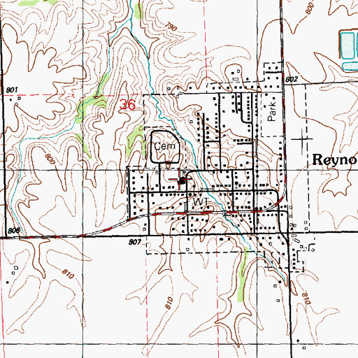 Topographic Map of Reynolds Elementary School, IL