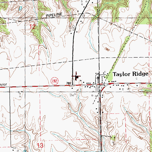 Topographic Map of Taylor Ridge Elementary School, IL