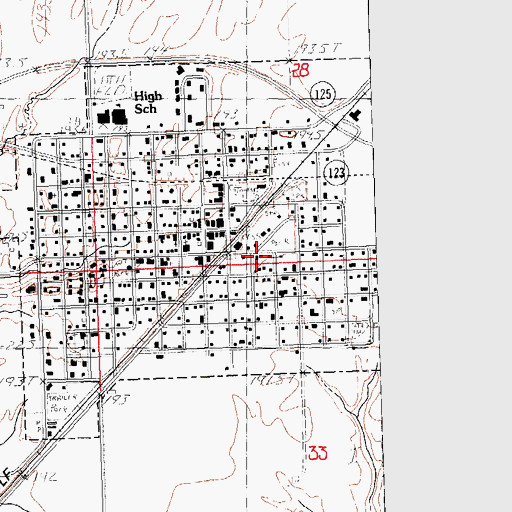 Topographic Map of First Church of God, IL