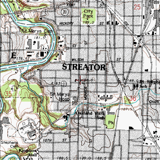 Topographic Map of Saint Anthony's Church, IL