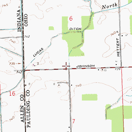 Topographic Map of Link Post Office (historical), OH