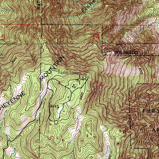 Topographic Map of KRDO-TV (Colorado Springs), CO