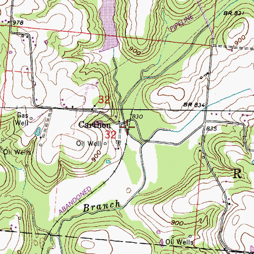 Topographic Map of Carthon Post Office (historical), OH